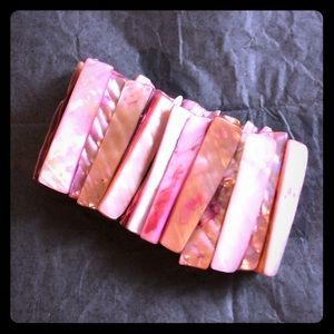 Pink Shell Stretch Bracelet EUC